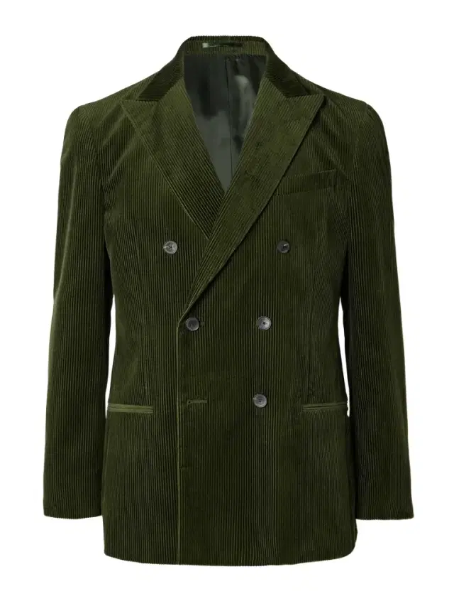MR P. Slim-Fit Double-Breasted Cotton and Cashmere-Blend Corduroy Tuxedo Jacket - Men