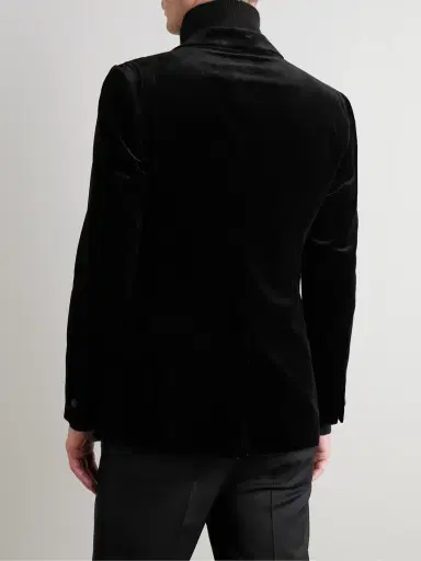 MR P. Slim-Fit Twill-Trimmed Cotton-Velvet Tuxedo Jacket - Men | Thumbnail 3 MR P. Slim-Fit Twill-Trimmed Cotton-Velvet Tuxedo Jacket - Men | Thumbnail 3