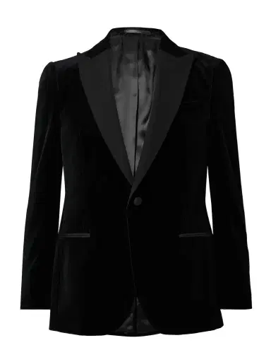 MR P. Slim-Fit Twill-Trimmed Cotton-Velvet Tuxedo Jacket - Men | Thumbnail 1 MR P. Slim-Fit Twill-Trimmed Cotton-Velvet Tuxedo Jacket - Men | Thumbnail 1