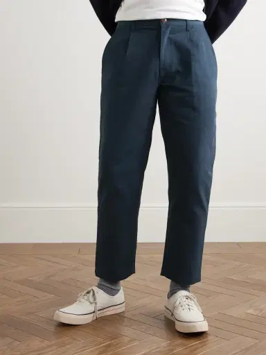 FrizmWORKS Haworth Tapered Cropped Pleated Cotton-Twill Trousers - Men | Thumbnail 3 FrizmWORKS Haworth Tapered Cropped Pleated Cotton-Twill Trousers - Men | Thumbnail 3