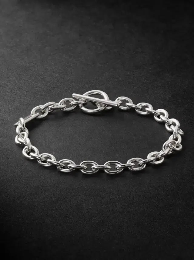M. COHEN Plaun Sterling Silver Chain Bracelet - Men