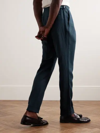Saman Amel Slim-Fit Pleated Linen Suit Trousers - Men | Thumbnail 3 Saman Amel Slim-Fit Pleated Linen Suit Trousers - Men | Thumbnail 3