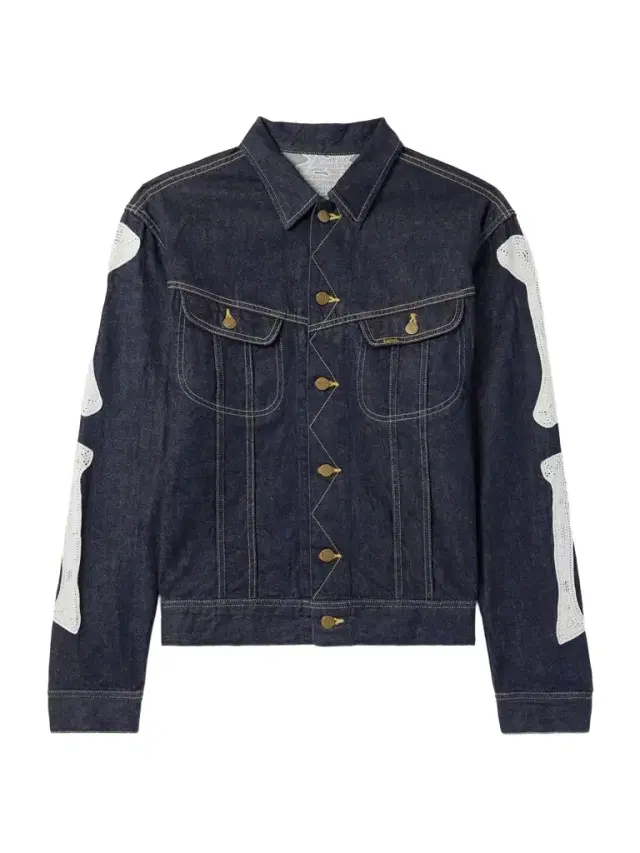 KAPITAL Crochet-Trimmed Denim Jacket - Men