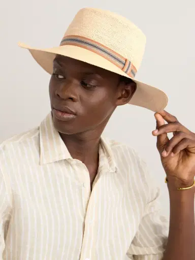 Loro Piana Naoki Webbing-Trimmed Straw Hat - Men | Thumbnail 2