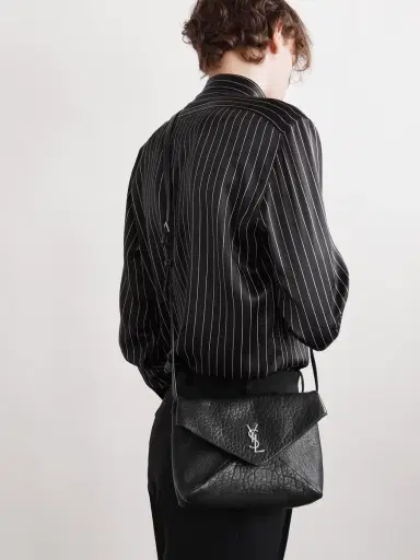 Saint Laurent Cassandre Logo-Appliquéd Textured-Leather Pouch - Men | Thumbnail 2 Saint Laurent Cassandre Logo-Appliquéd Textured-Leather Pouch - Men | Thumbnail 2
