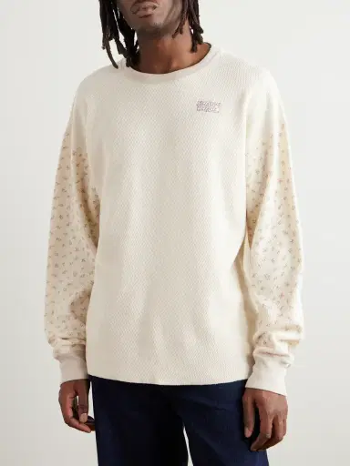 KAPITAL Logo-Embroidered Printed Waffle-Knit Cotton-Jersey T-Shirt - Men | Thumbnail 3 KAPITAL Logo-Embroidered Printed Waffle-Knit Cotton-Jersey T-Shirt - Men | Thumbnail 3
