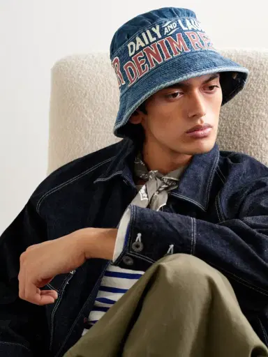 KAPITAL Laundry Printed Denim Bucket Hat - Men | Thumbnail 2 KAPITAL Laundry Printed Denim Bucket Hat - Men | Thumbnail 2