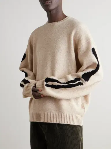 KAPITAL Oversized Intarsia Wool Sweater - Men | Thumbnail 3
