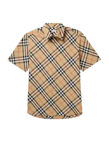 Burberry Checked Cotton-Poplin Shirt - Men | Thumbnail 1 Burberry Checked Cotton-Poplin Shirt - Men | Thumbnail 1
