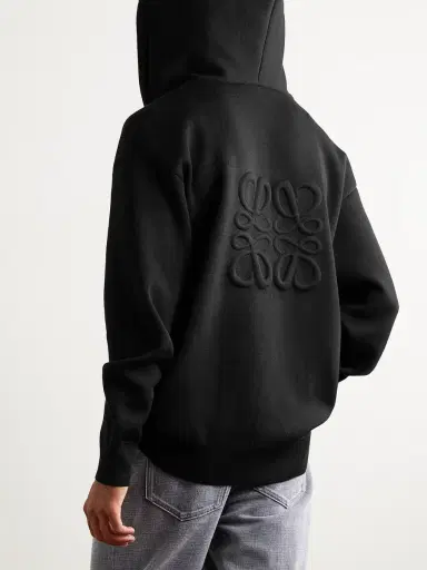 Loewe Logo-Embossed Wool-Blend Zip-Up Hoodie - Men | Thumbnail 3 Loewe Logo-Embossed Wool-Blend Zip-Up Hoodie - Men | Thumbnail 3