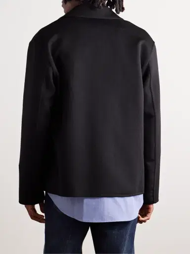 Loewe Leather-Trimmed Wool and Cashmere-Blend Overshirt - Men | Thumbnail 3 Loewe Leather-Trimmed Wool and Cashmere-Blend Overshirt - Men | Thumbnail 3