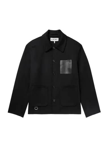 Loewe Leather-Trimmed Wool and Cashmere-Blend Overshirt - Men | Thumbnail 1 Loewe Leather-Trimmed Wool and Cashmere-Blend Overshirt - Men | Thumbnail 1