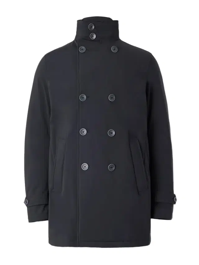Double-Breasted Padded Stretch-Shell Down Peacoat - Men