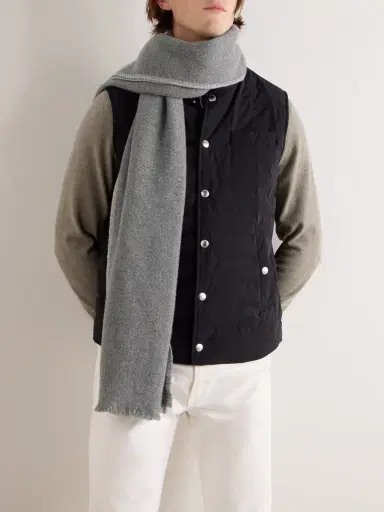 Brunello Cucinelli Frayed Cashmere Scarf - Men | Thumbnail 2 Brunello Cucinelli Frayed Cashmere Scarf - Men | Thumbnail 2