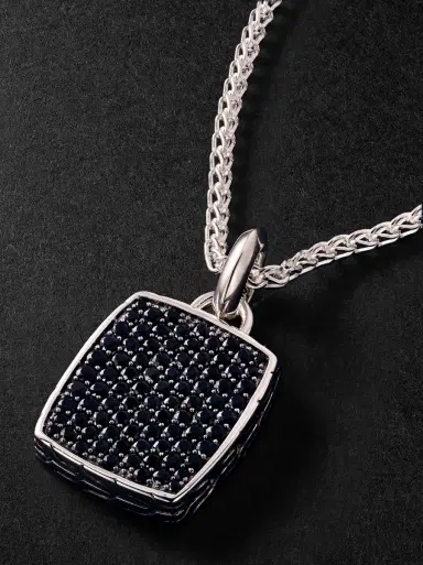 John Hardy ID Tag Sterling Silver Sapphire Pendant Necklace - Men | Thumbnail 4 John Hardy ID Tag Sterling Silver Sapphire Pendant Necklace - Men | Thumbnail 4