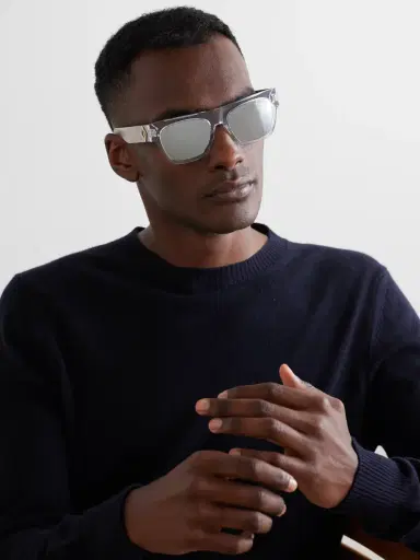 DIOR Eyewear CD Diamond S8I Square-Frame Acetate and Monogrammed Silver-Tone Sunglasses - Men | Thumbnail 2