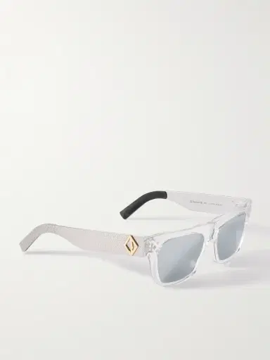 DIOR Eyewear CD Diamond S8I Square-Frame Acetate and Monogrammed Silver-Tone Sunglasses - Men | Thumbnail 4