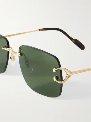 Cartier Eyewear Frameless Gold-Tone and Tortoiseshell Acetate Sunglasses - Men | Thumbnail 3