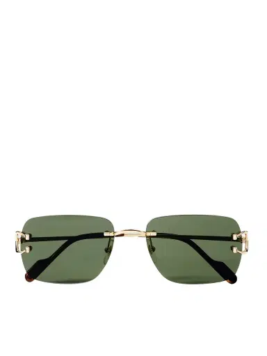 Cartier Eyewear Frameless Gold-Tone and Tortoiseshell Acetate Sunglasses - Men | Thumbnail 1