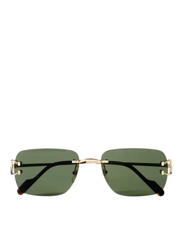 Cartier Eyewear Frameless Gold-Tone and Tortoiseshell Acetate Sunglasses - Men