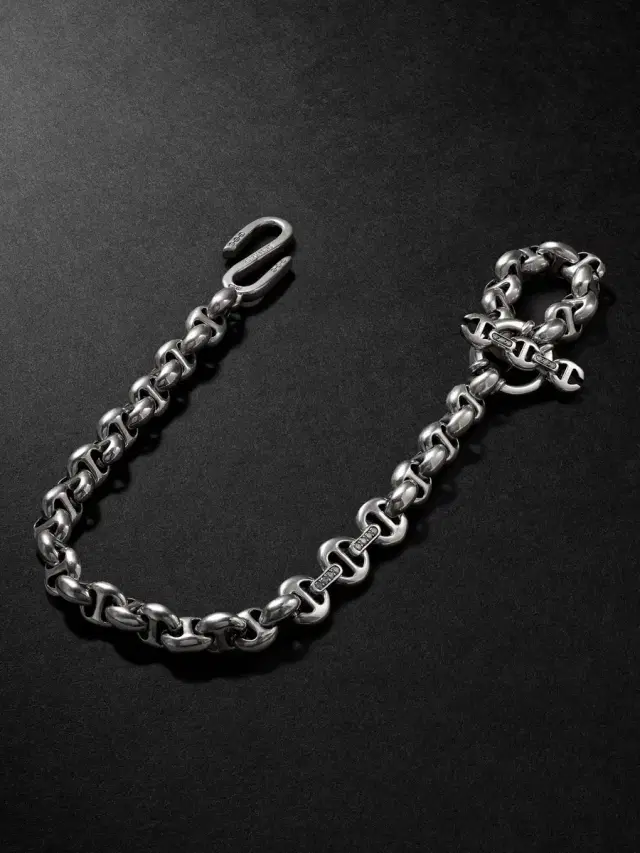 Hoorsenbuhs Open-Link™ Sterling Silver Diamond Wallet Chain - Men