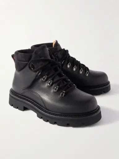 Loro Piana Beinn Walk Shearling-Lined Leather and Padded Suede Boots - Men | Thumbnail 4