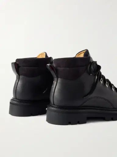 Loro Piana Beinn Walk Shearling-Lined Leather and Padded Suede Boots - Men | Thumbnail 5