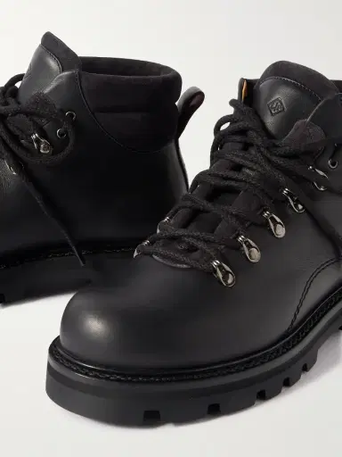 Loro Piana Beinn Walk Shearling-Lined Leather and Padded Suede Boots - Men | Thumbnail 6