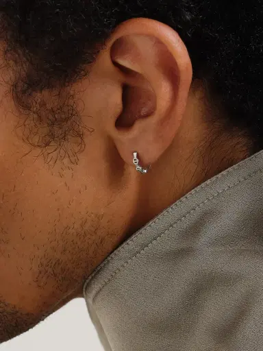 Hoorsenbuhs 18-Karat White Gold Diamond Single Hoop Earring - Men | Thumbnail 2 Hoorsenbuhs 18-Karat White Gold Diamond Single Hoop Earring - Men | Thumbnail 2