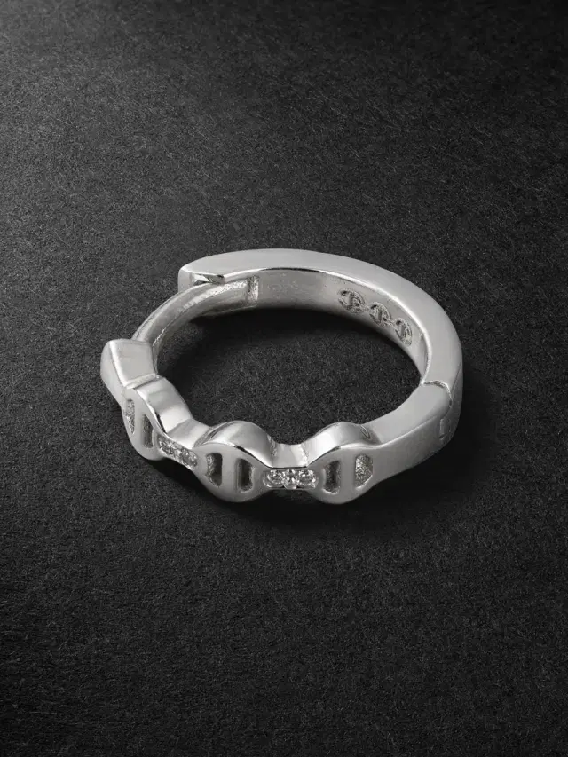 Hoorsenbuhs 18-Karat White Gold Diamond Single Hoop Earring - Men