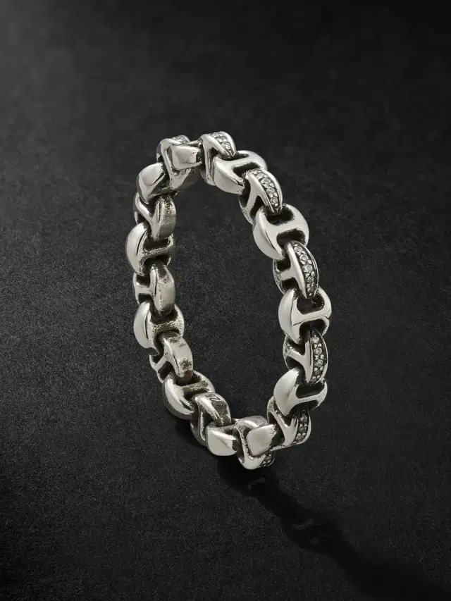 Hoorsenbuhs Strut Sterling Silver Diamond Ring - Men