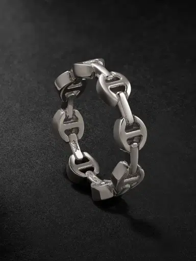 Hoorsenbuhs Dame Tri-Link 18-Karat White Gold Ring - Men | Thumbnail 1 Hoorsenbuhs Dame Tri-Link 18-Karat White Gold Ring - Men | Thumbnail 1