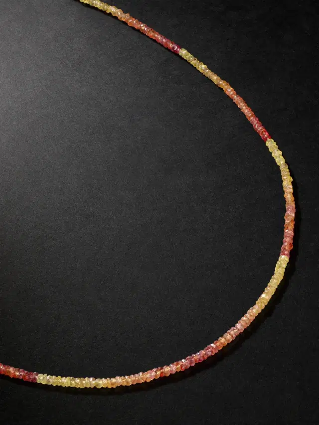 JIA JIA Gold Beaded Sapphire Necklace - Men
