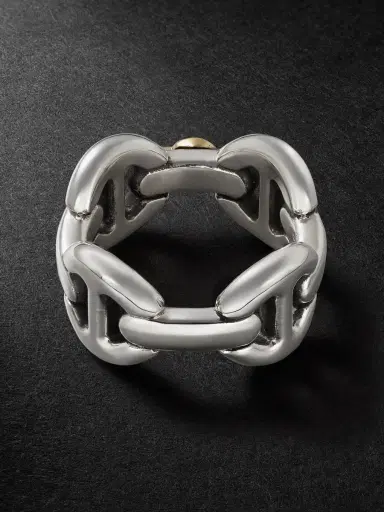 Hoorsenbuhs Affix Quad Sterling Silver and 18-Karat Gold Ring - Men | Thumbnail 3