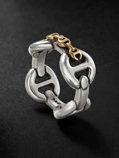 Hoorsenbuhs Affix Quad Sterling Silver and 18-Karat Gold Ring - Men | Thumbnail 1