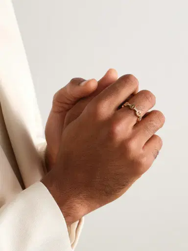 Hoorsenbuhs Dame Tri-Link 18-Karat Gold Diamond Ring - Men | Thumbnail 2