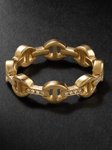 Hoorsenbuhs Dame Tri-Link 18-Karat Gold Diamond Ring - Men | Thumbnail 3