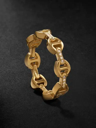 Hoorsenbuhs Dame Tri-Link 18-Karat Gold Diamond Ring - Men | Thumbnail 1