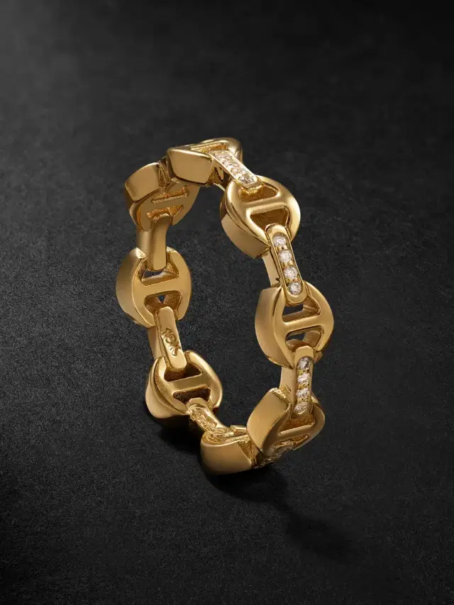 Hoorsenbuhs Dame Tri-Link 18-Karat Gold Diamond Ring - Men