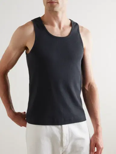 MR P. Ribbed Stretch-Organic Cotton-Jersey Tank Top - Men | Thumbnail 3