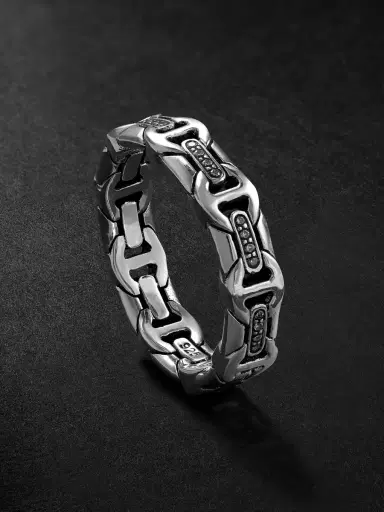 Hoorsenbuhs Wall Dame Sterling Silver Diamond Ring - Men | Thumbnail 1 Hoorsenbuhs Wall Dame Sterling Silver Diamond Ring - Men | Thumbnail 1