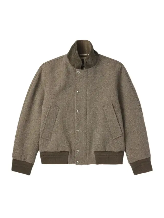 Floris Cotton Corduroy-Trimmed Wool Bomber Jacket - Men