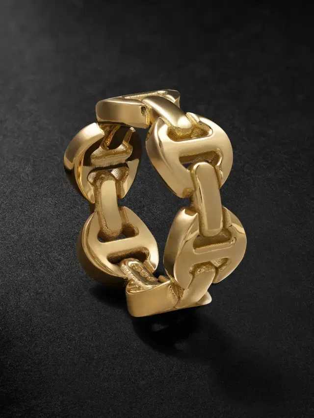 Hoorsenbuhs Brute Classic Tri-Link 18-Karat Gold Ring - Men