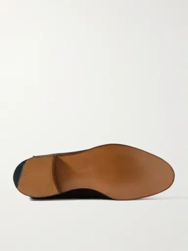 Edward Green Belgravia Tasseled Leather-Trimmed Suede Loafers - Men | Thumbnail 3