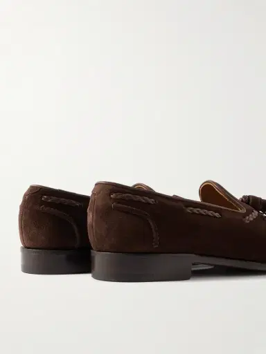Edward Green Belgravia Tasseled Leather-Trimmed Suede Loafers - Men | Thumbnail 5