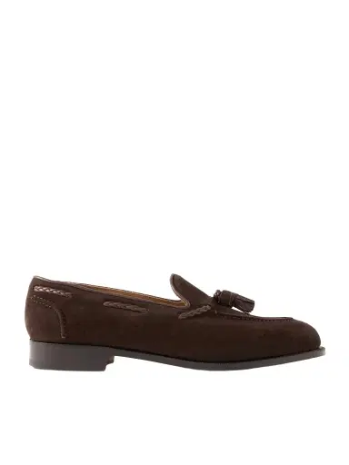 Edward Green Belgravia Tasseled Leather-Trimmed Suede Loafers - Men | Thumbnail 1