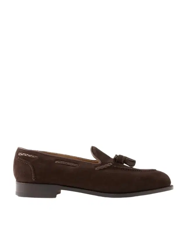 Edward Green Belgravia Tasseled Leather-Trimmed Suede Loafers - Men