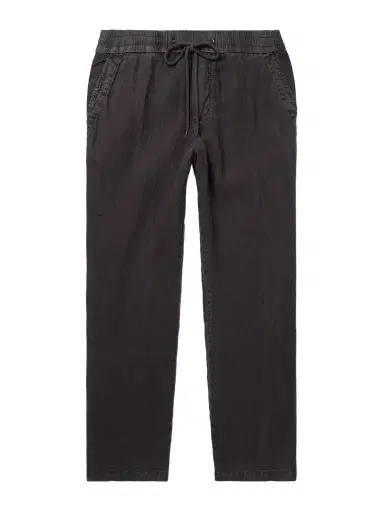 James Perse Straight-Leg Garment-Dyed Linen Drawstring Trousers - Men | Thumbnail 1 James Perse Straight-Leg Garment-Dyed Linen Drawstring Trousers - Men | Thumbnail 1