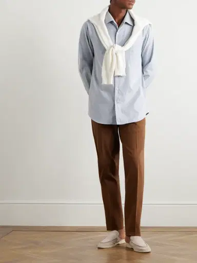 Loro Piana André Cotton-Flannel Shirt - Men | Thumbnail 2 Loro Piana André Cotton-Flannel Shirt - Men | Thumbnail 2
