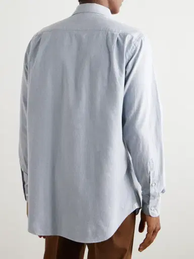 Loro Piana André Cotton-Flannel Shirt - Men | Thumbnail 4 Loro Piana André Cotton-Flannel Shirt - Men | Thumbnail 4